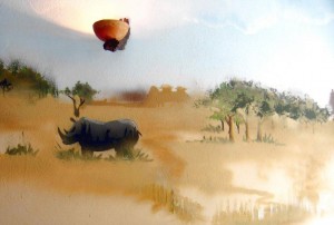 fassadengestaltung- dresden_innenraeume_wandbemalung_afrikanische savanne_ restaurant_nashorn_radebeul